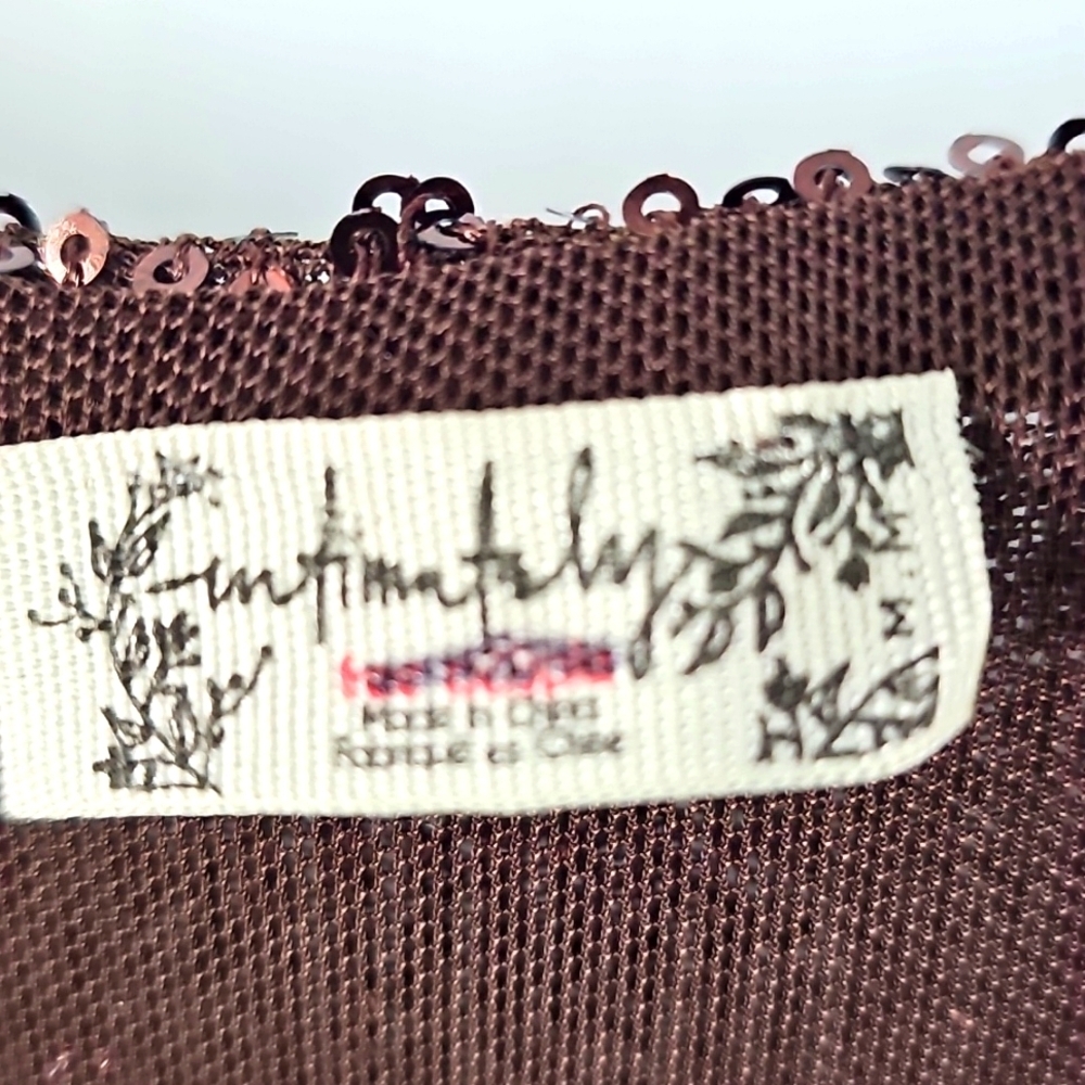Free People Intimately Hot Cocoa Brown Sequin Sparks Fly Tank Top Bodysuit - Picture 4 of 16